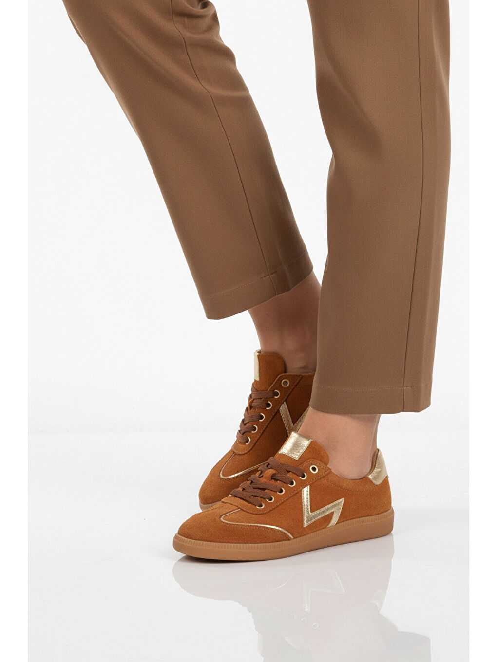 Kahverengi Taba Hakiki Deri Kadın Casual Ayakkabı 2609902Y Z-1