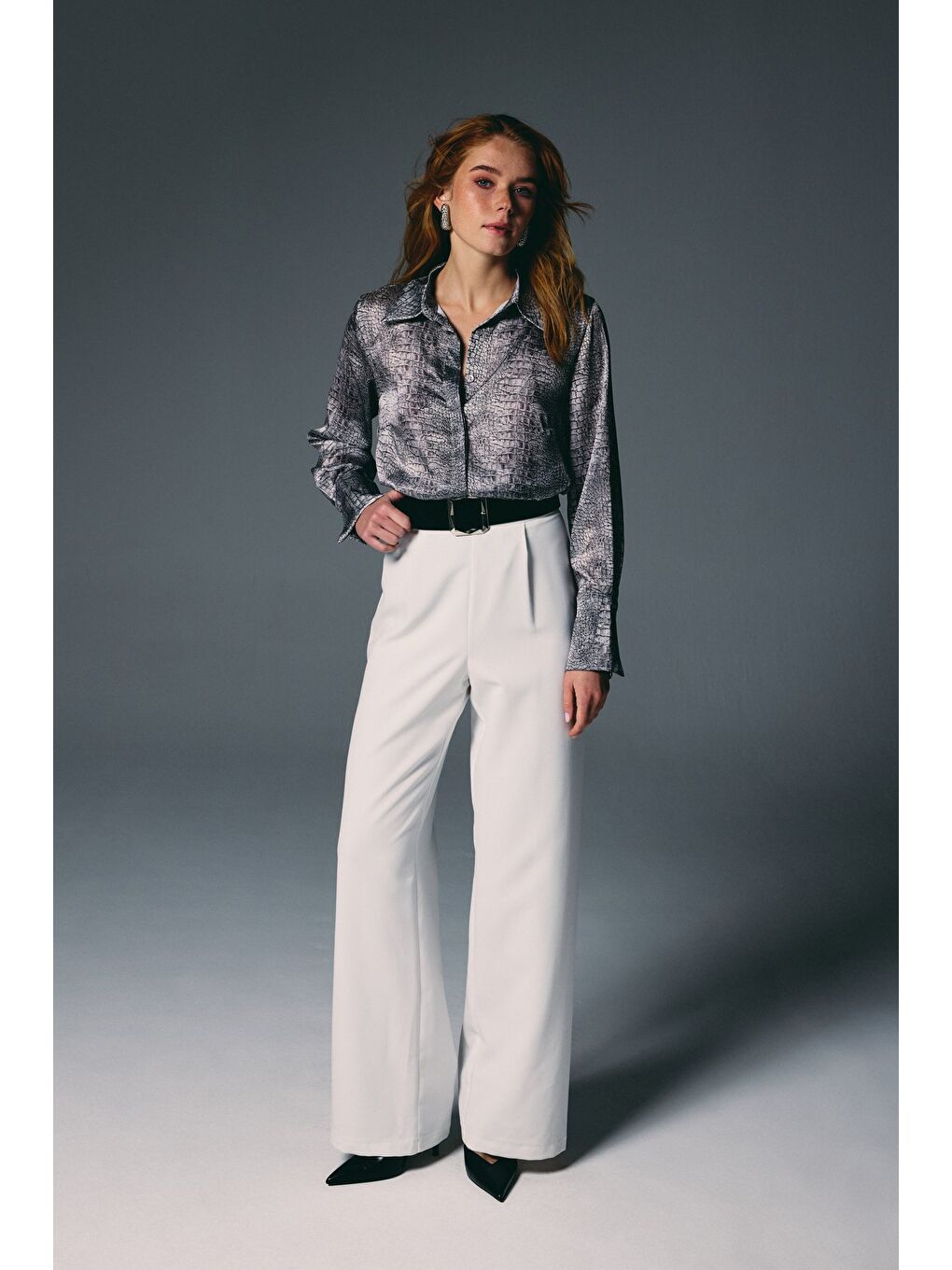 Klasik Desenli Gömlek - Gri-2