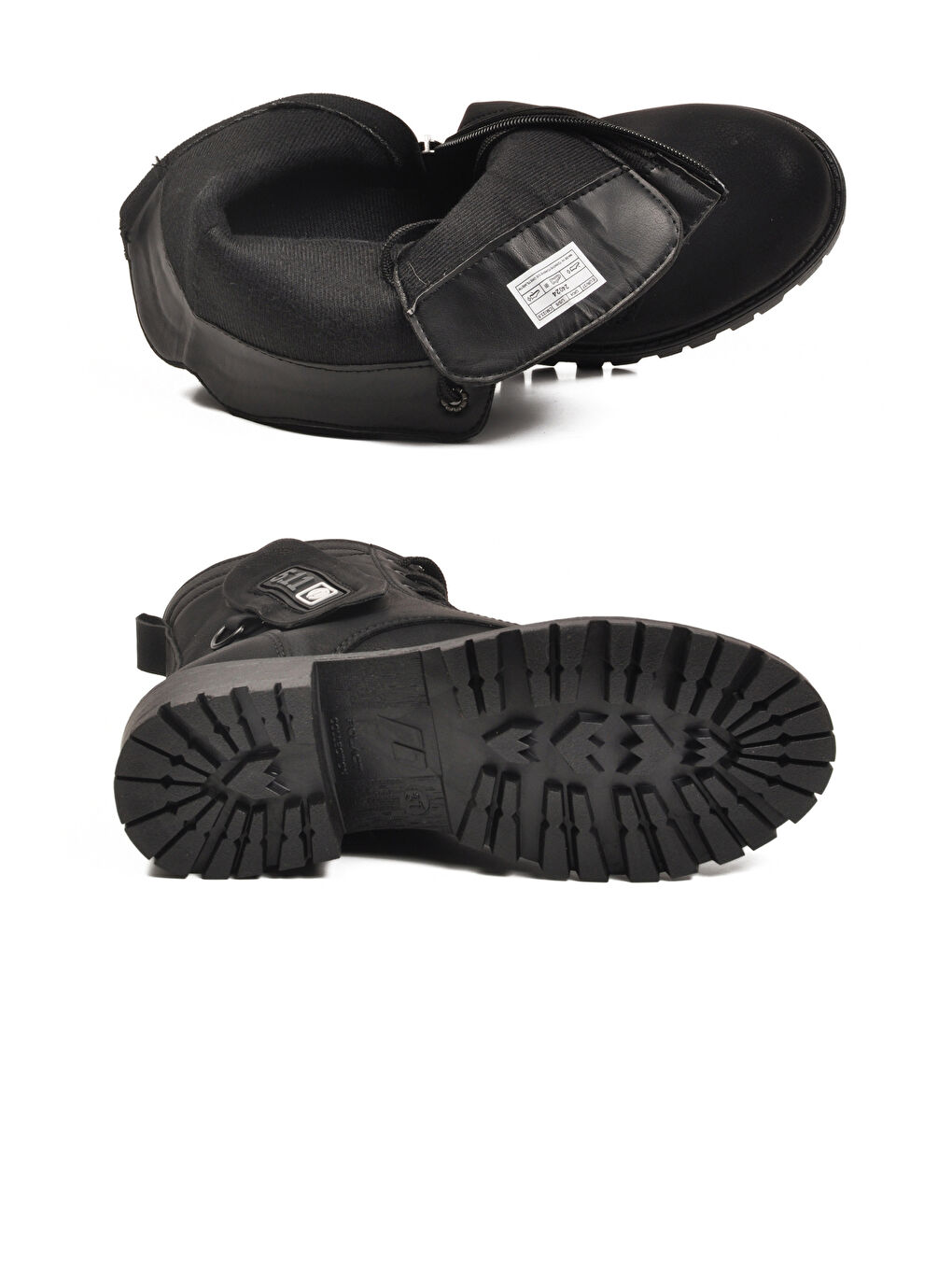 Siyah Nubuk İçi Polarlı Kaymaz Taban Fermuarlı Kadın Bot 24024 Z-4