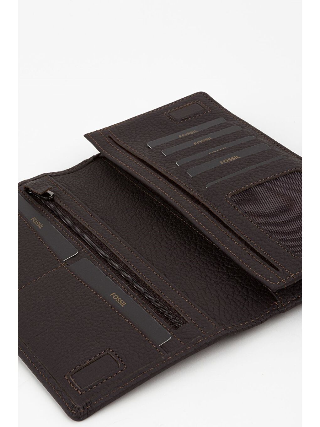 Kahverengi Kutulu Hakiki Deri Ekstra Kartlıklı Crayz Haki Unisex El Portföyü Kartlık Cüzdan-1