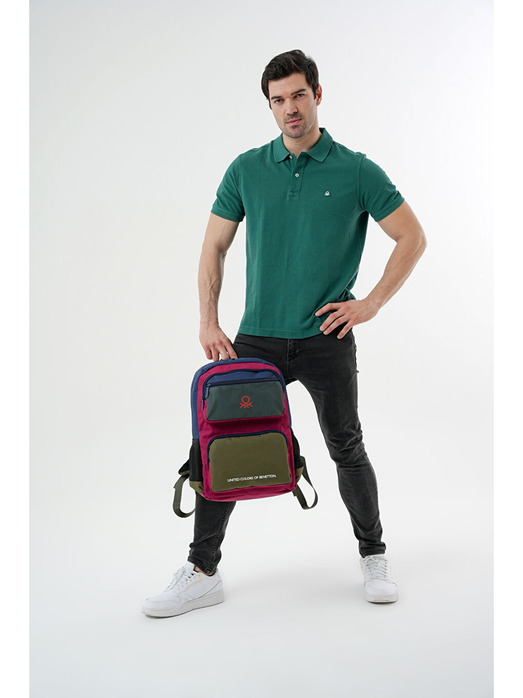 Lacivert Renk Bloklu Unisex Sırt Çantası 20898-1