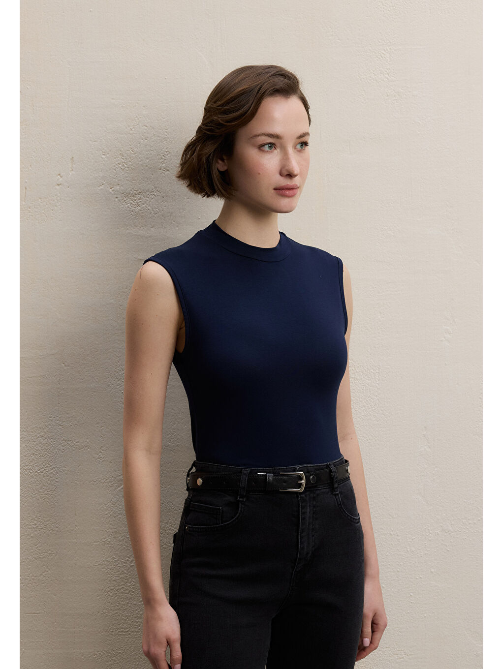 Sıfır Kol Bambu Body Lacivert-1