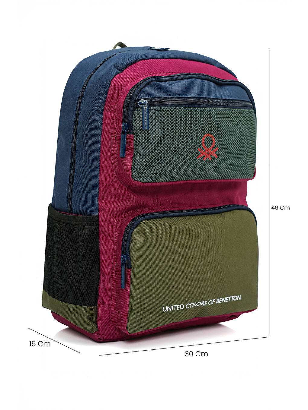 Lacivert Renk Bloklu Unisex Sırt Çantası 20898-5