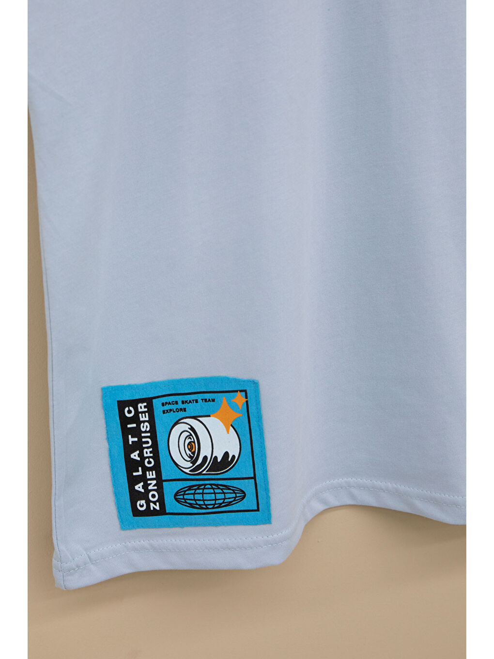 Mavi Kaykay Baskılı Yazılı Erkek Çocuk Bisiklet Yaka Tişört 20918-3