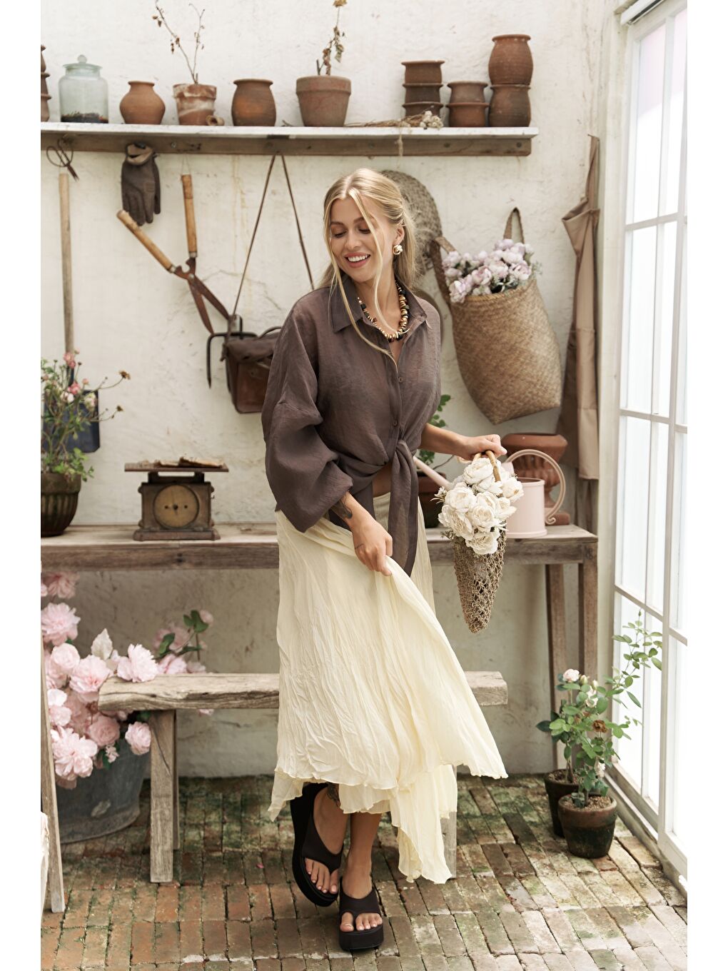 Assa Pileli Sarı Etek