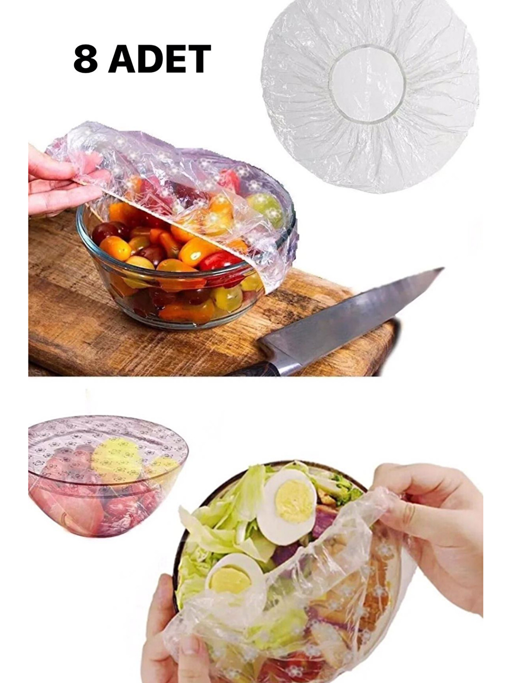 Gri Mor 45x65 cm Silikon Hamur Açma Matı Çelik Un Eleği ve Hamur Dinlendirme Poşeti 8'li-2