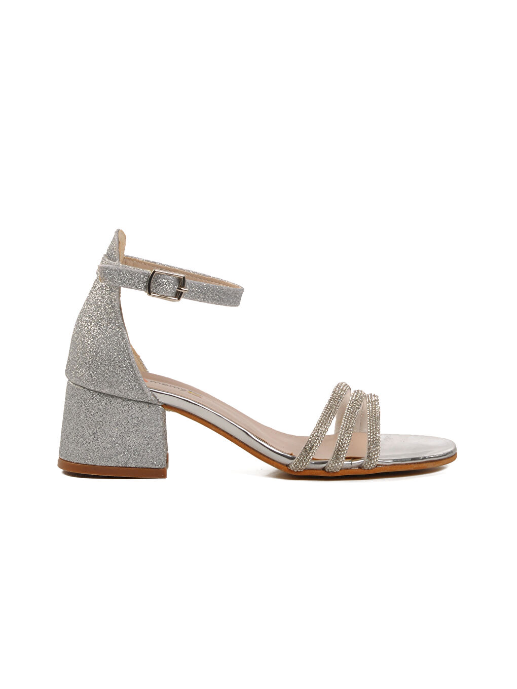 Gri Gümüş Taş İşlemeli Kız Çocuk Sandalet 254 RY 6504 F