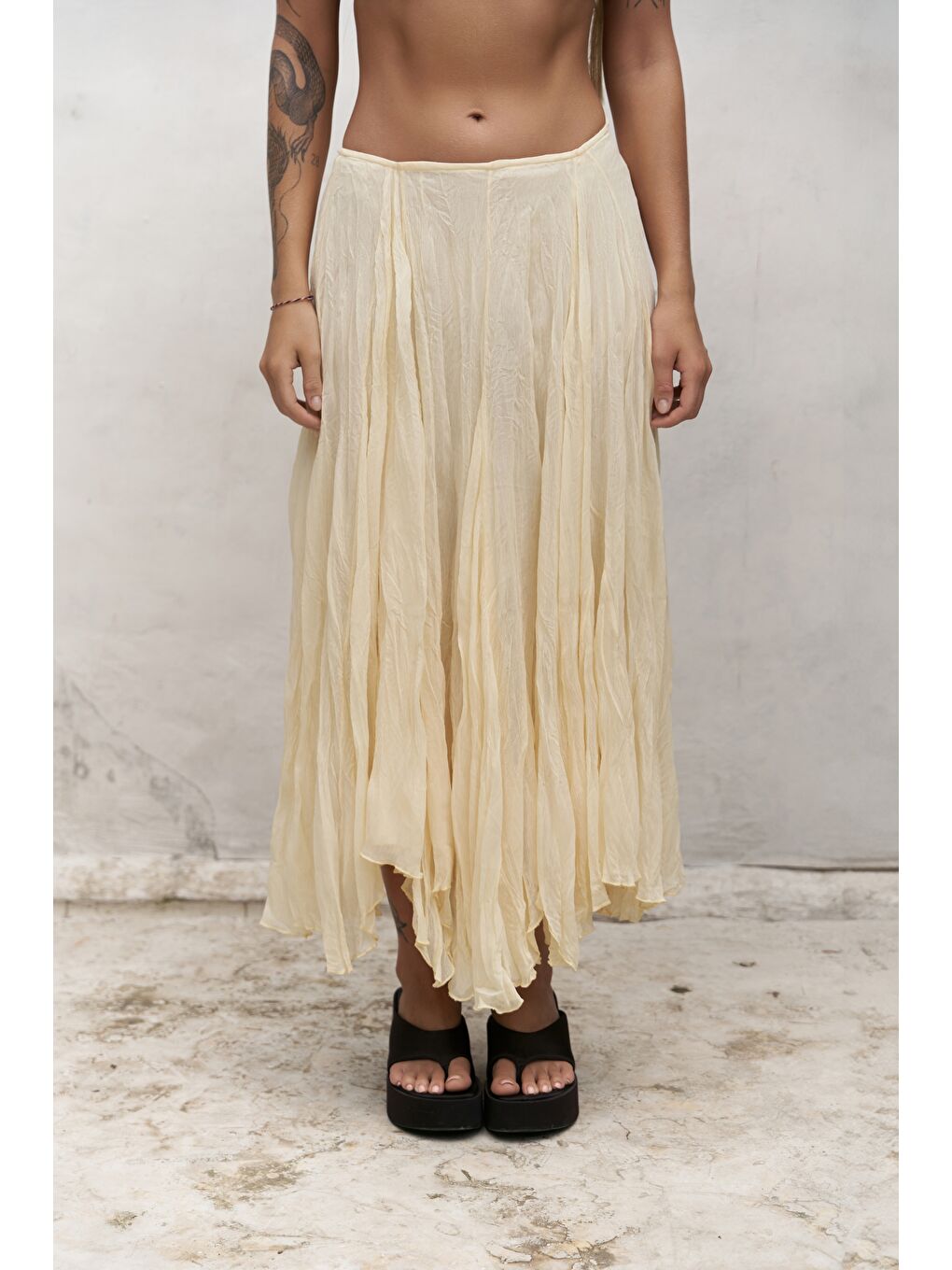 Assa Pileli Sarı Etek-2