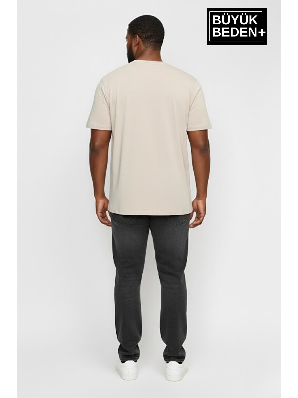 Bej Erkek Büyük Beden Brooklyn 1970 Baskılı 3xl-6xl Bisiklet Yaka Tshırt Spr26bts510-03-2