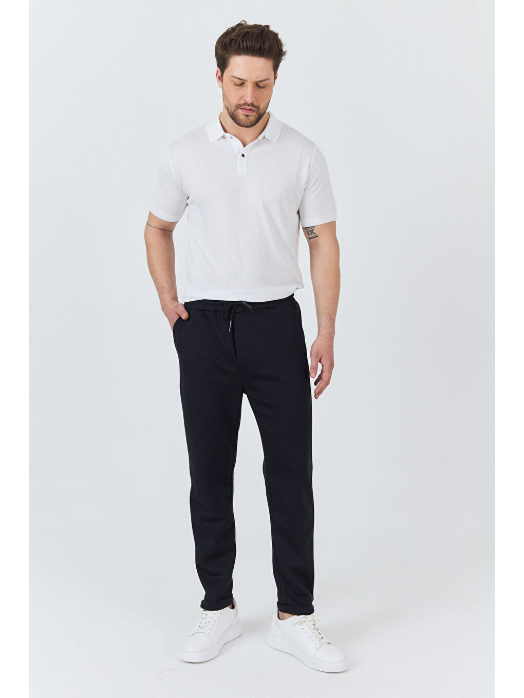 Lacivert Erkek Jogger Pantolon Rahat Kalıp Spor Günlük Jogger Pantolon 3520-1