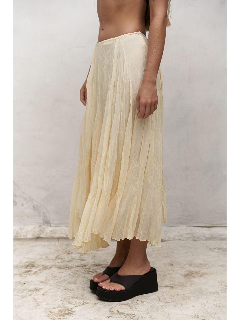 Assa Pileli Sarı Etek-3