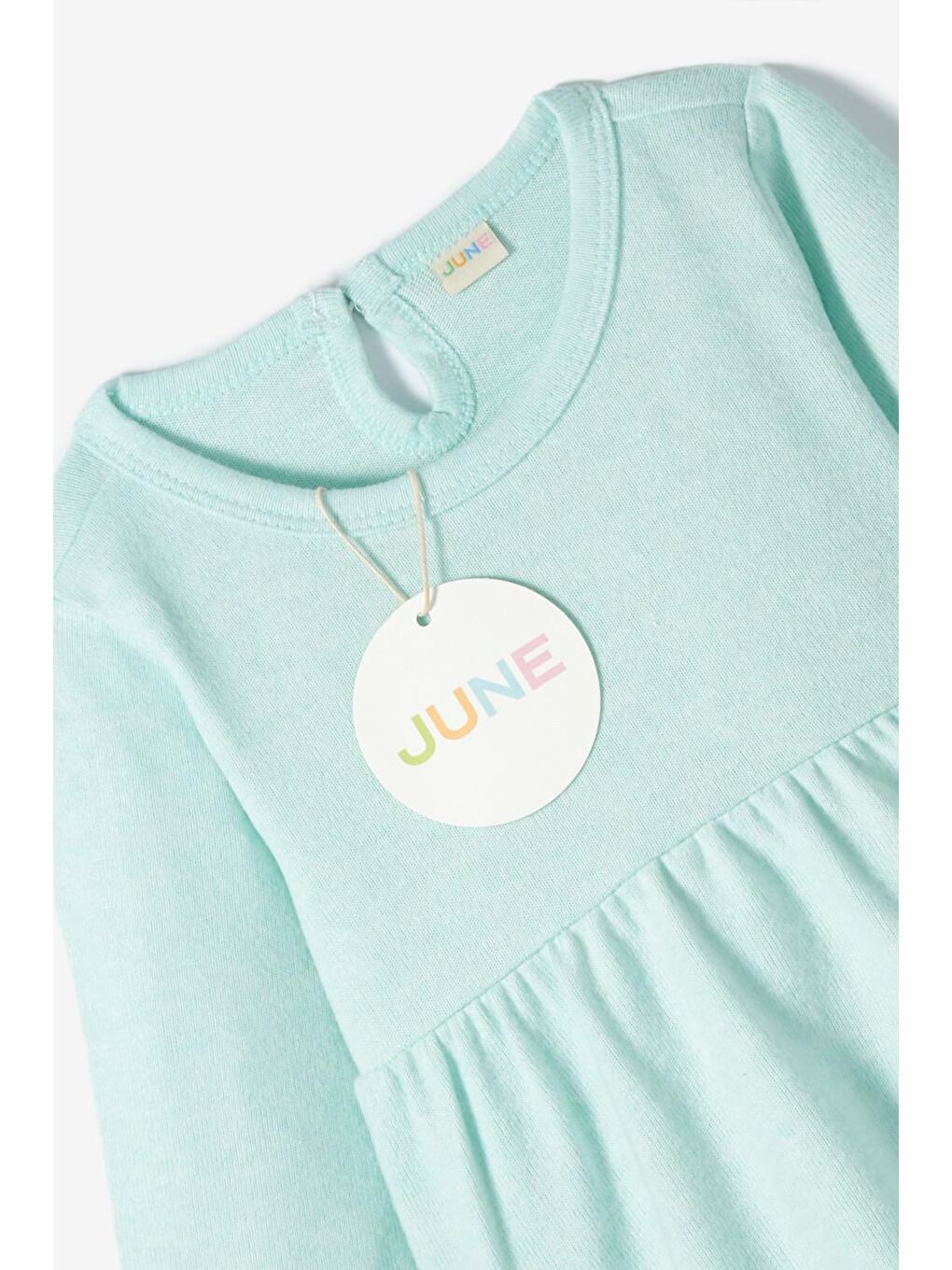 June Koyu Mint Yeşili Kız Bebek Yumuşak Kışlık 2li Pjama Takım - 3