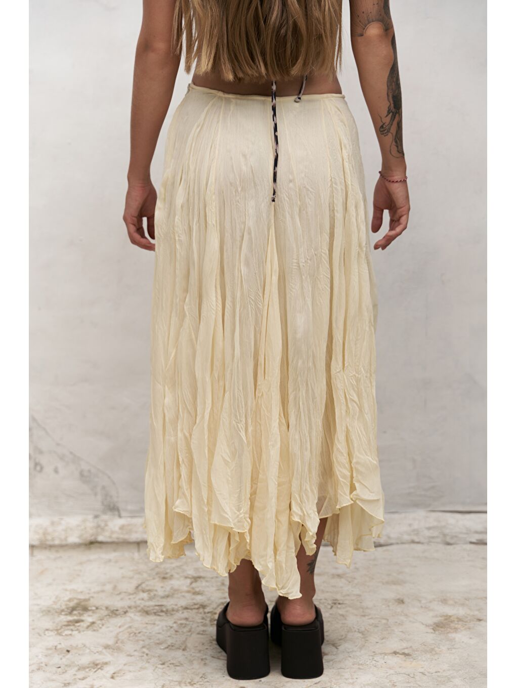 Assa Pileli Sarı Etek-4