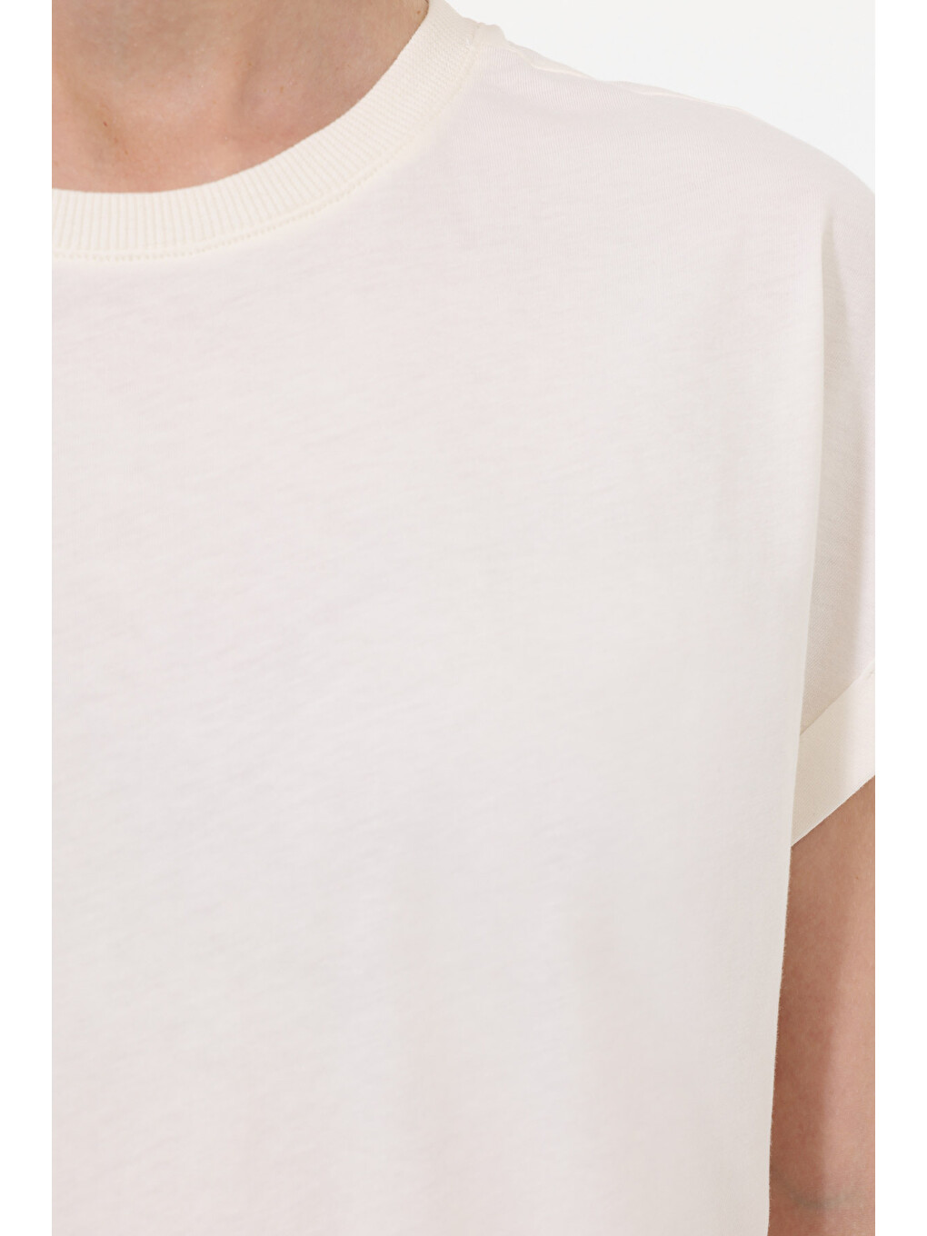 Bej WL BINT 11BT217 5FX Ekru Kadın Kısa Kol T-Shirt-3