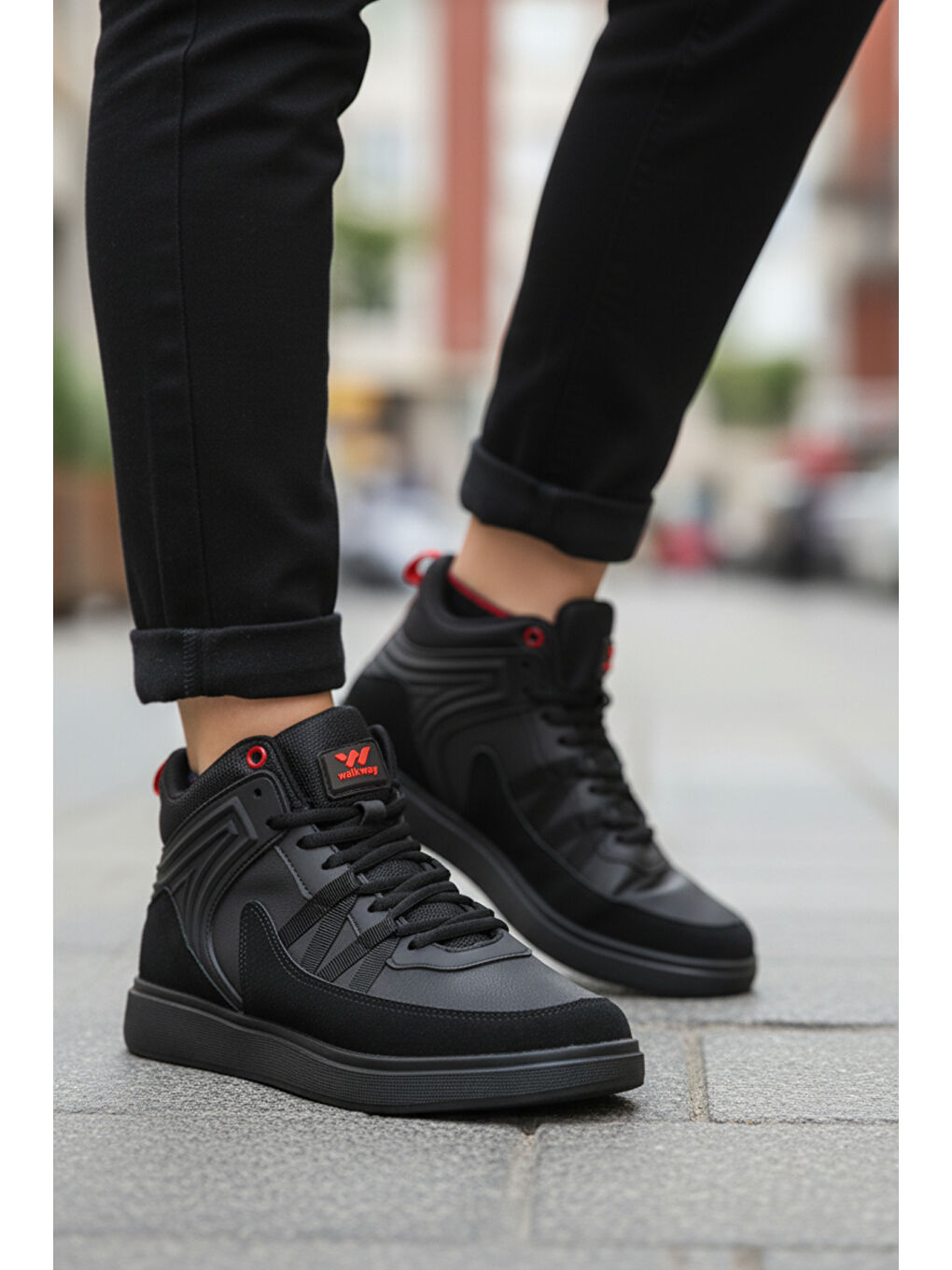 Siyah Hafif Esnek Bağcıklı Erkek Spor Ayakkabı Ferra 2808 M-2