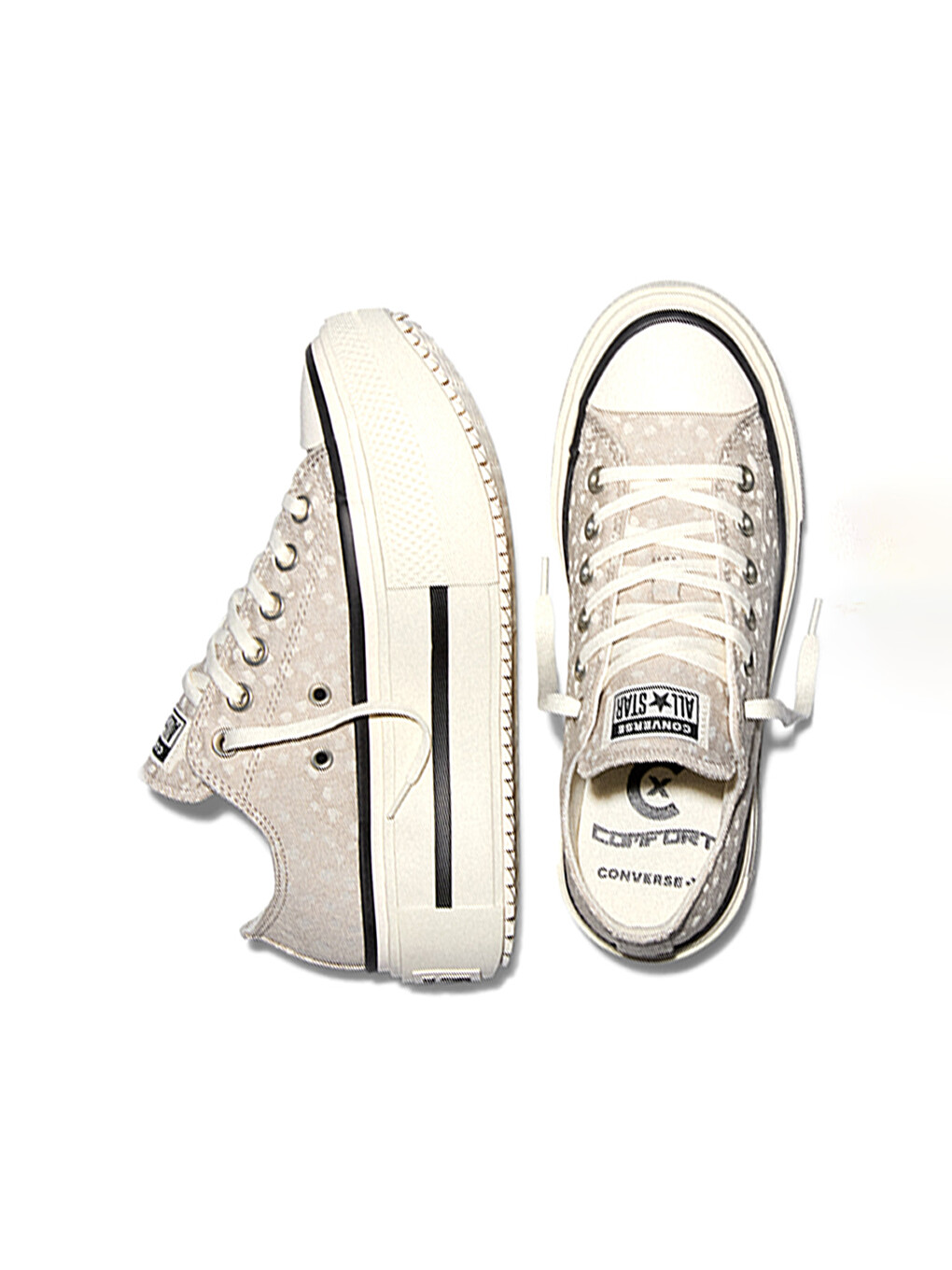 Chuck Taylor All Star Lift Double Stack Pl Kadın Bej Sneaker-4