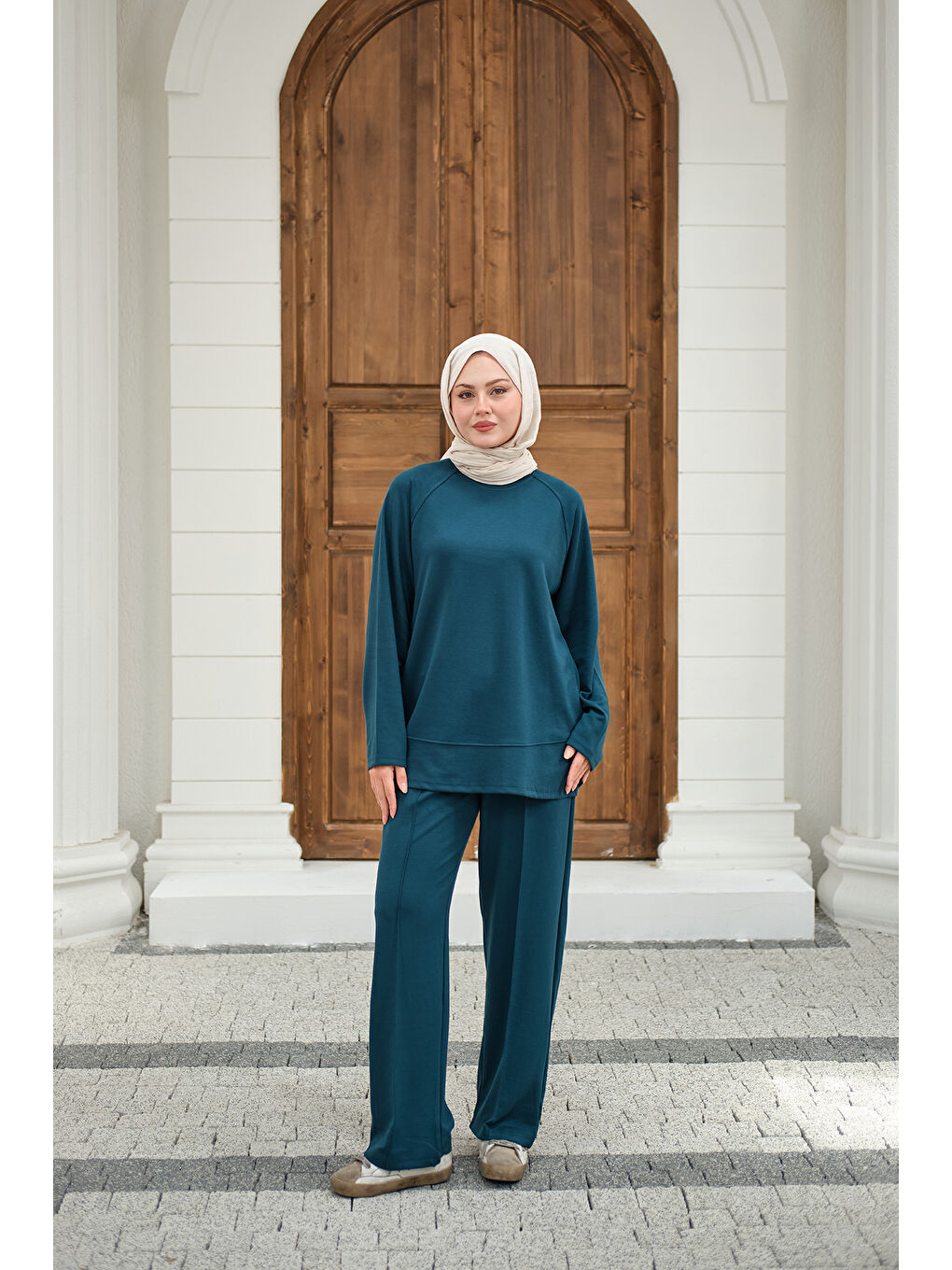 Kadın Pantolonlu Takım Petrol Mavi