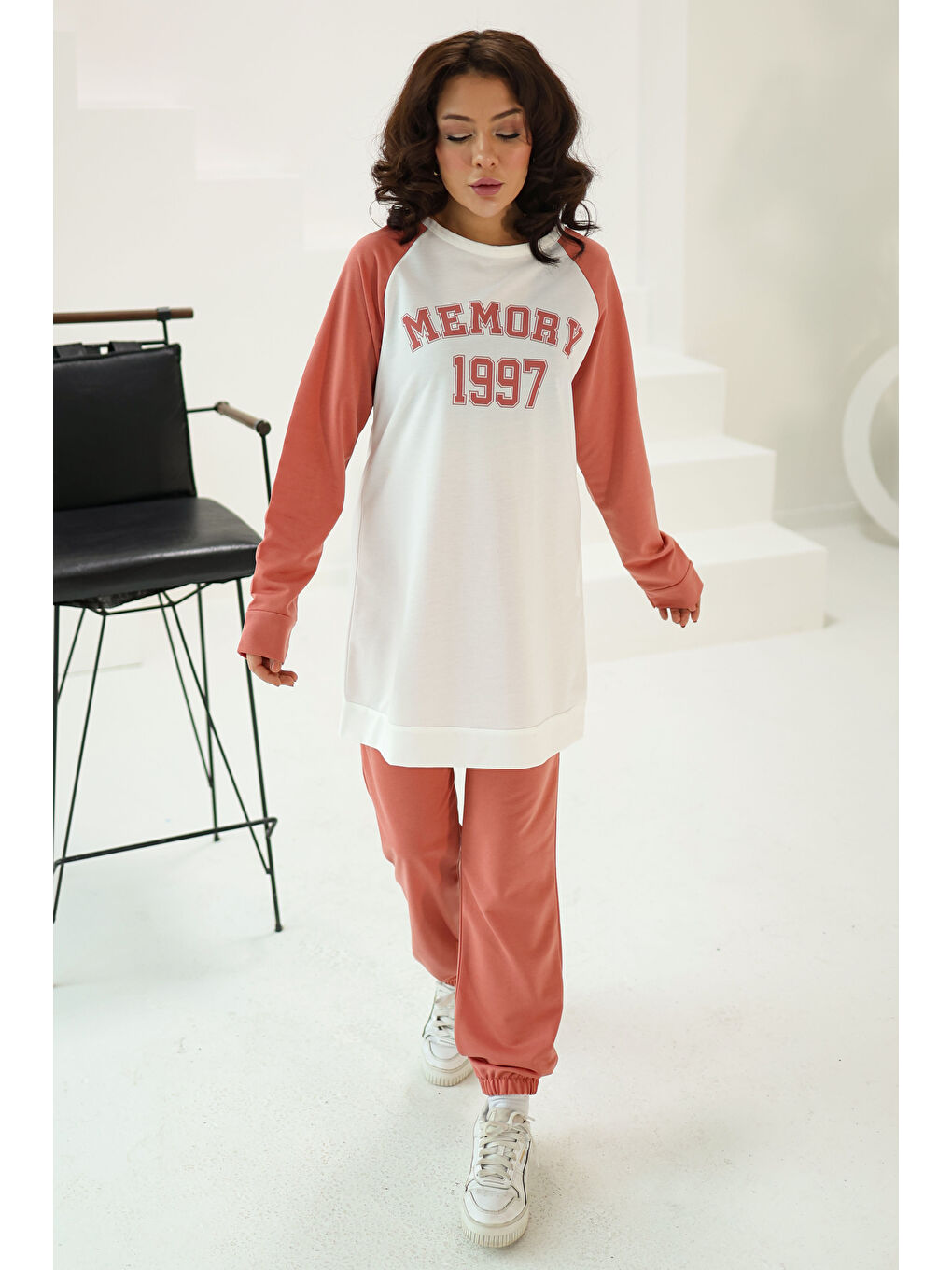 Pembe Garnili Baskılı İkili Takım Gül - 13353-1