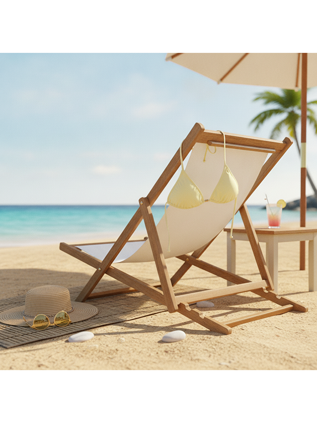 Kadın Plaj Giyim Sarı Renk Boyundan Bağlamalı Bikini Üst Bb2625-1