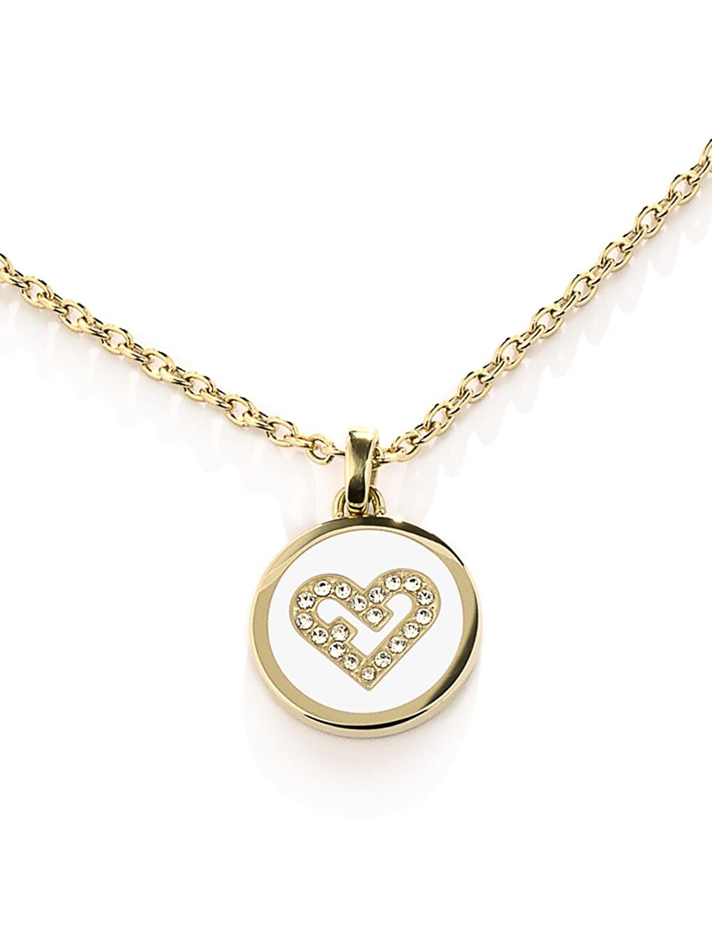 Sarı FJ0211NTU Kalpli Kadın Kolye-2