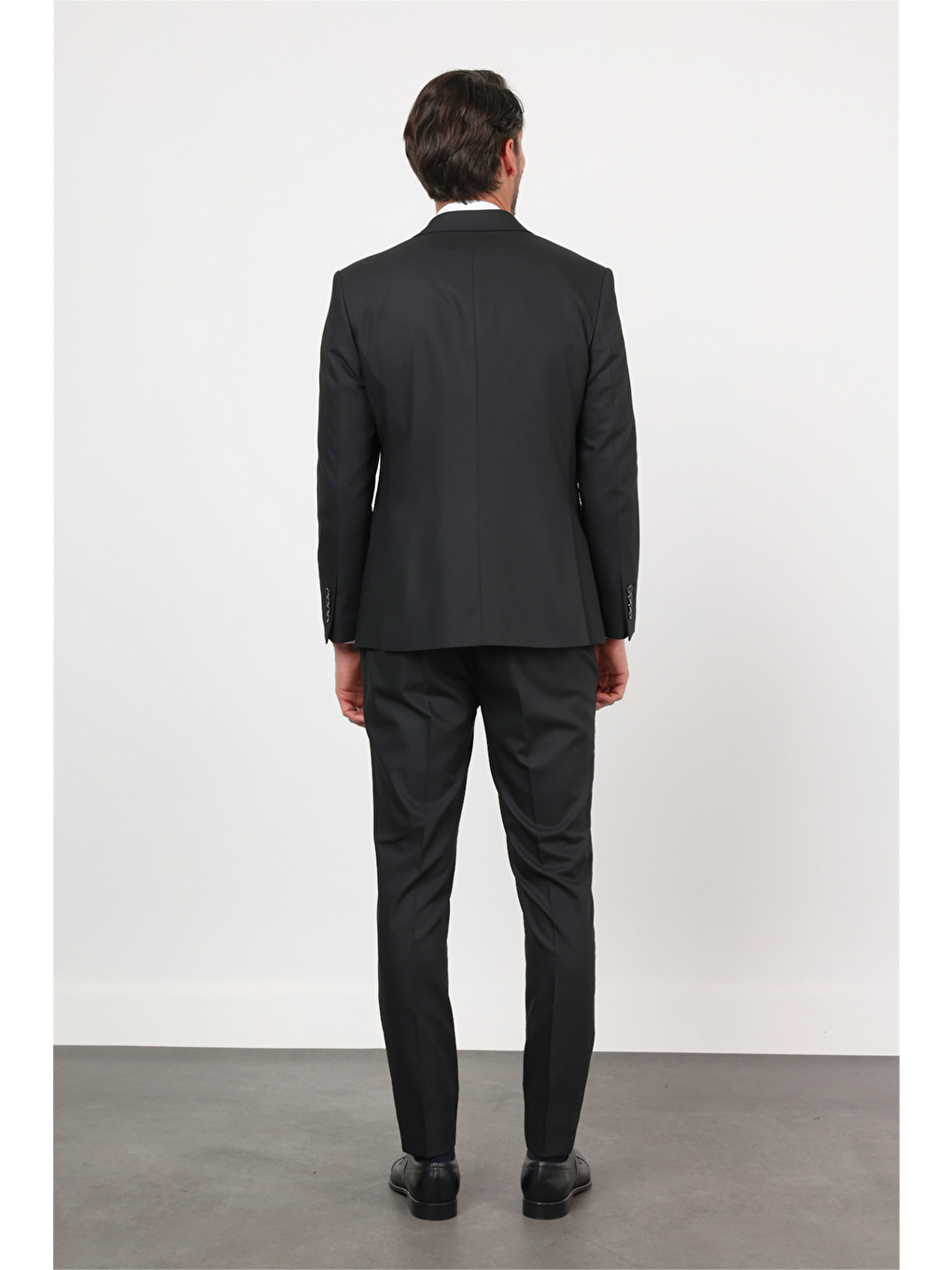 Siyah Kılıç Yaka Kendinden Desenli 6 Drop Slim Fit Esnek Takım Elbise 1001260159-2