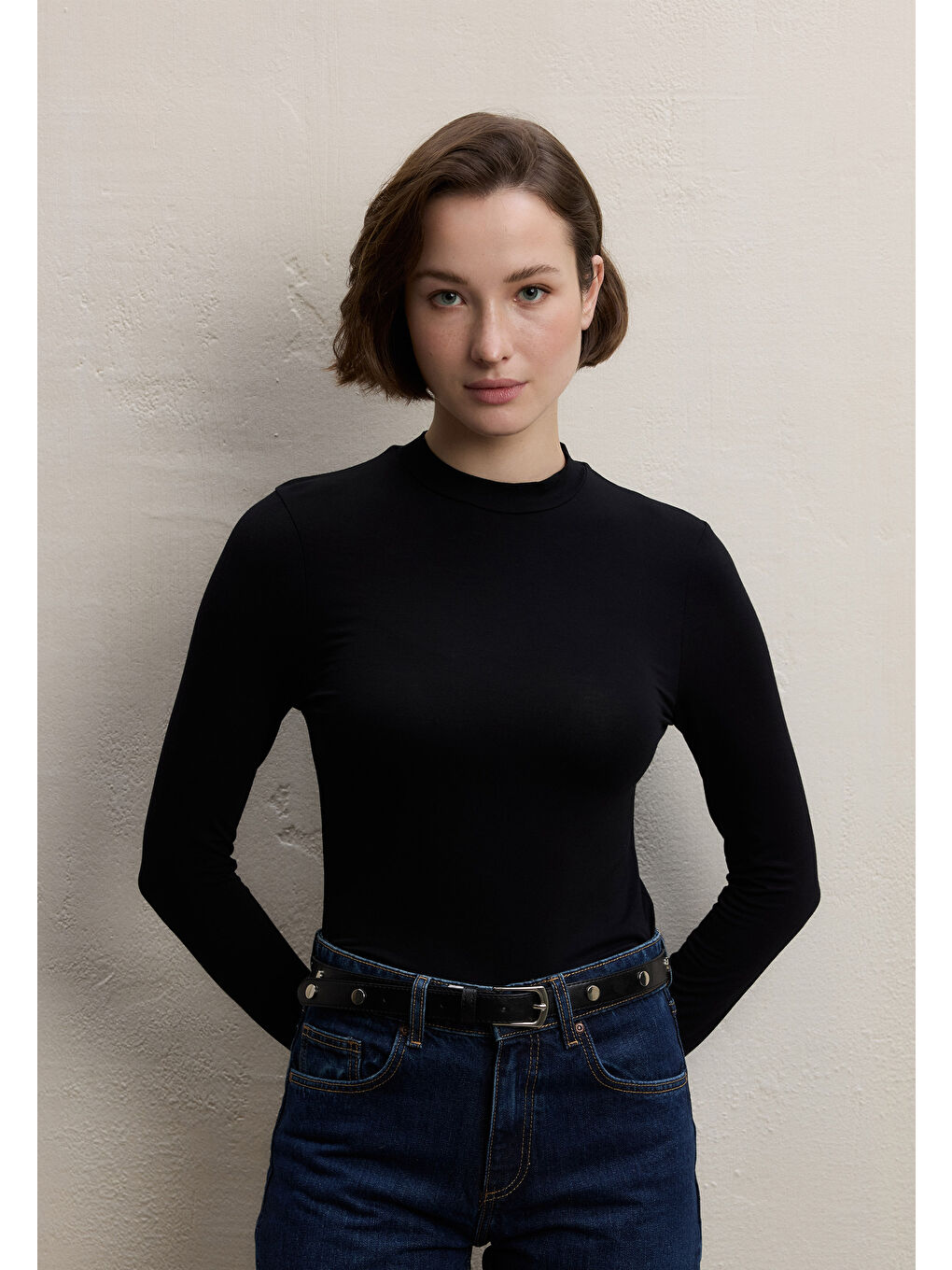 Uzun Kol Bambu Body Siyah-1