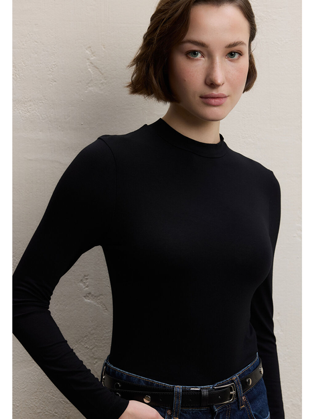 Uzun Kol Bambu Body Siyah-2