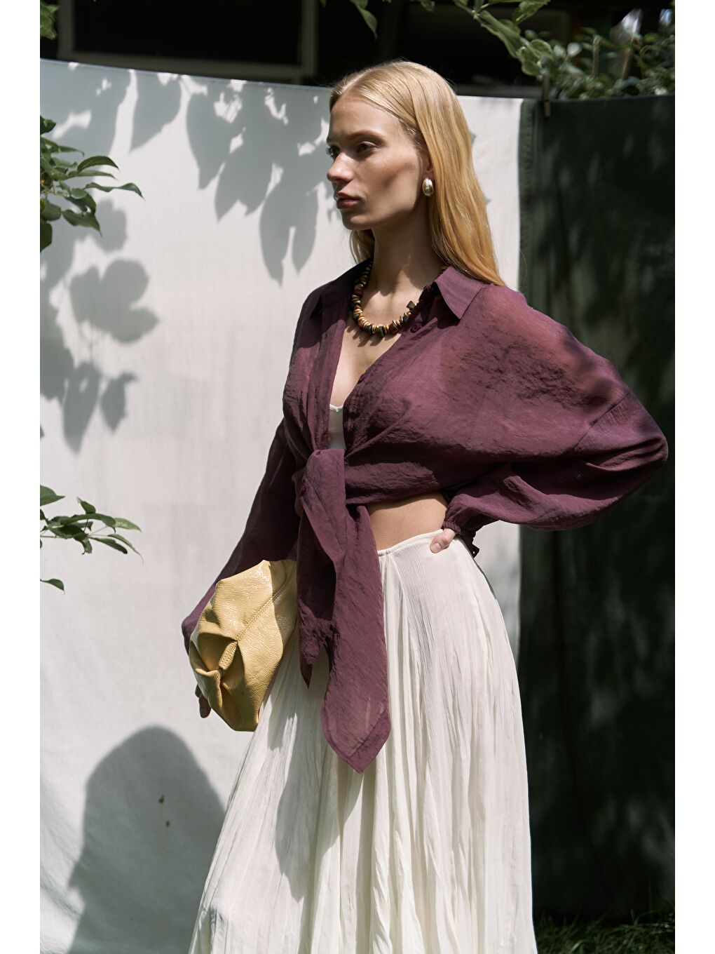 Lyra Oversize Bordo Gömlek-2