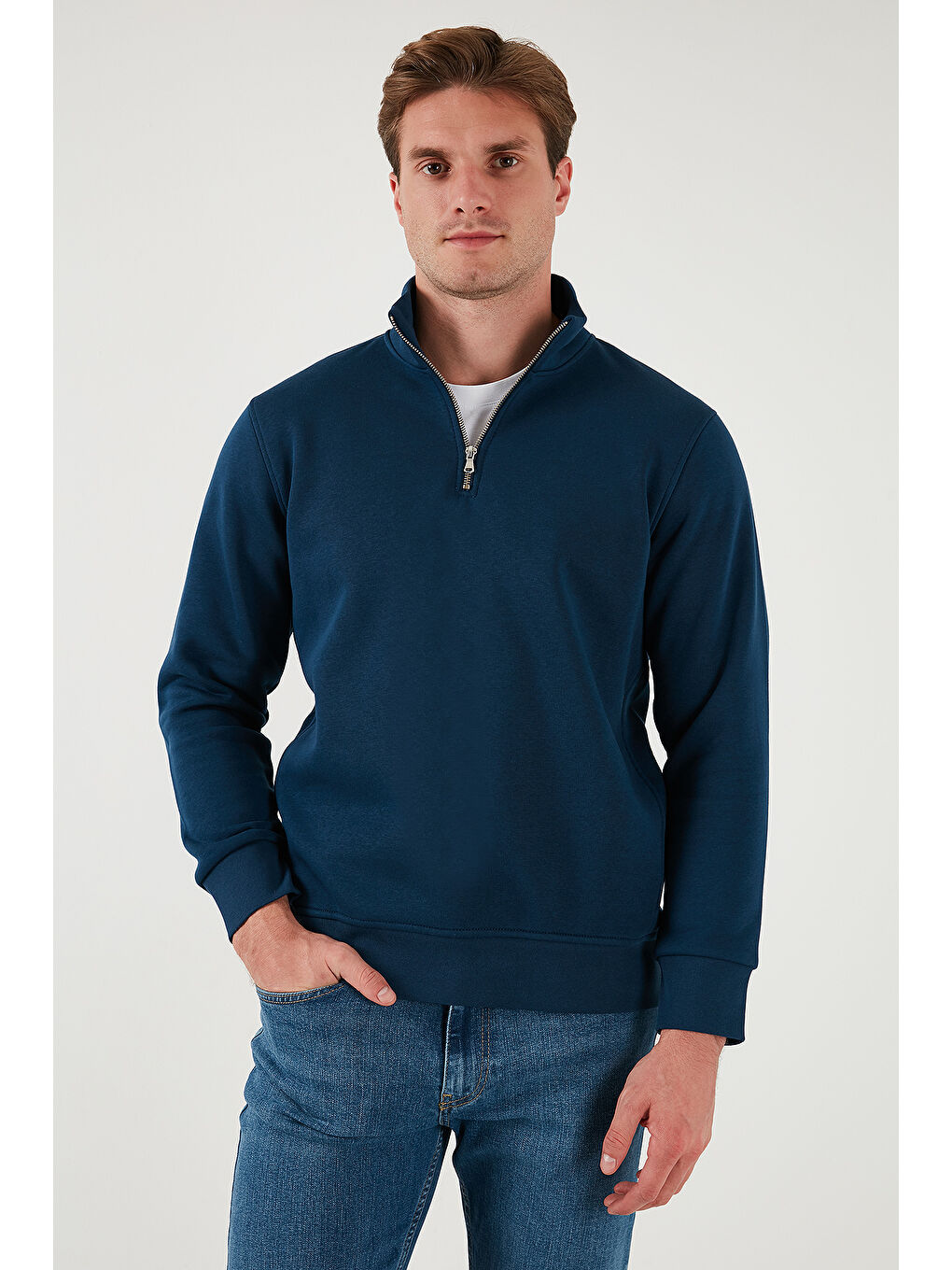 Antrasit Pamuklu Regular Fit Dik Yaka 2'li Paket Sweat 59052592S2-1