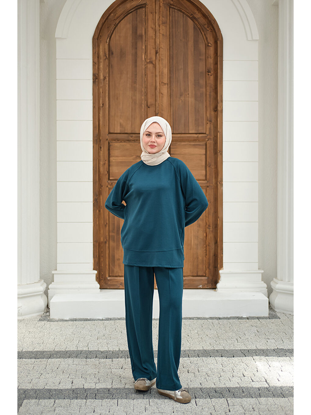 Kadın Pantolonlu Takım Petrol Mavi-3