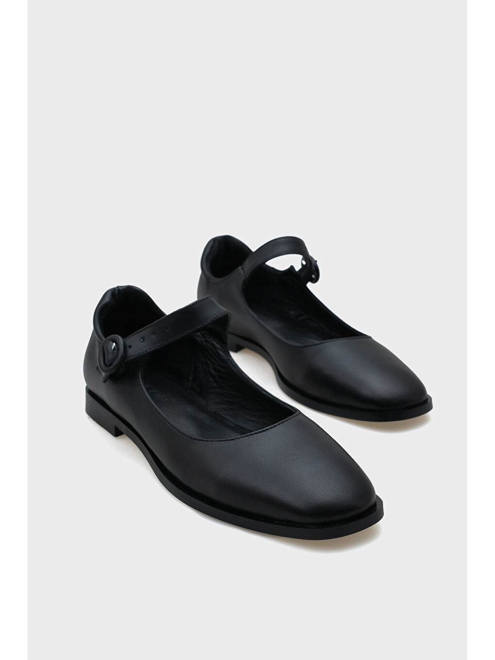 Siyah Beth Hakiki Deri Mary Jane Kadın Ayakkabı-1