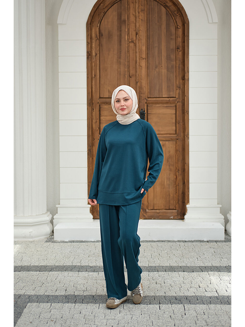 Kadın Pantolonlu Takım Petrol Mavi-4
