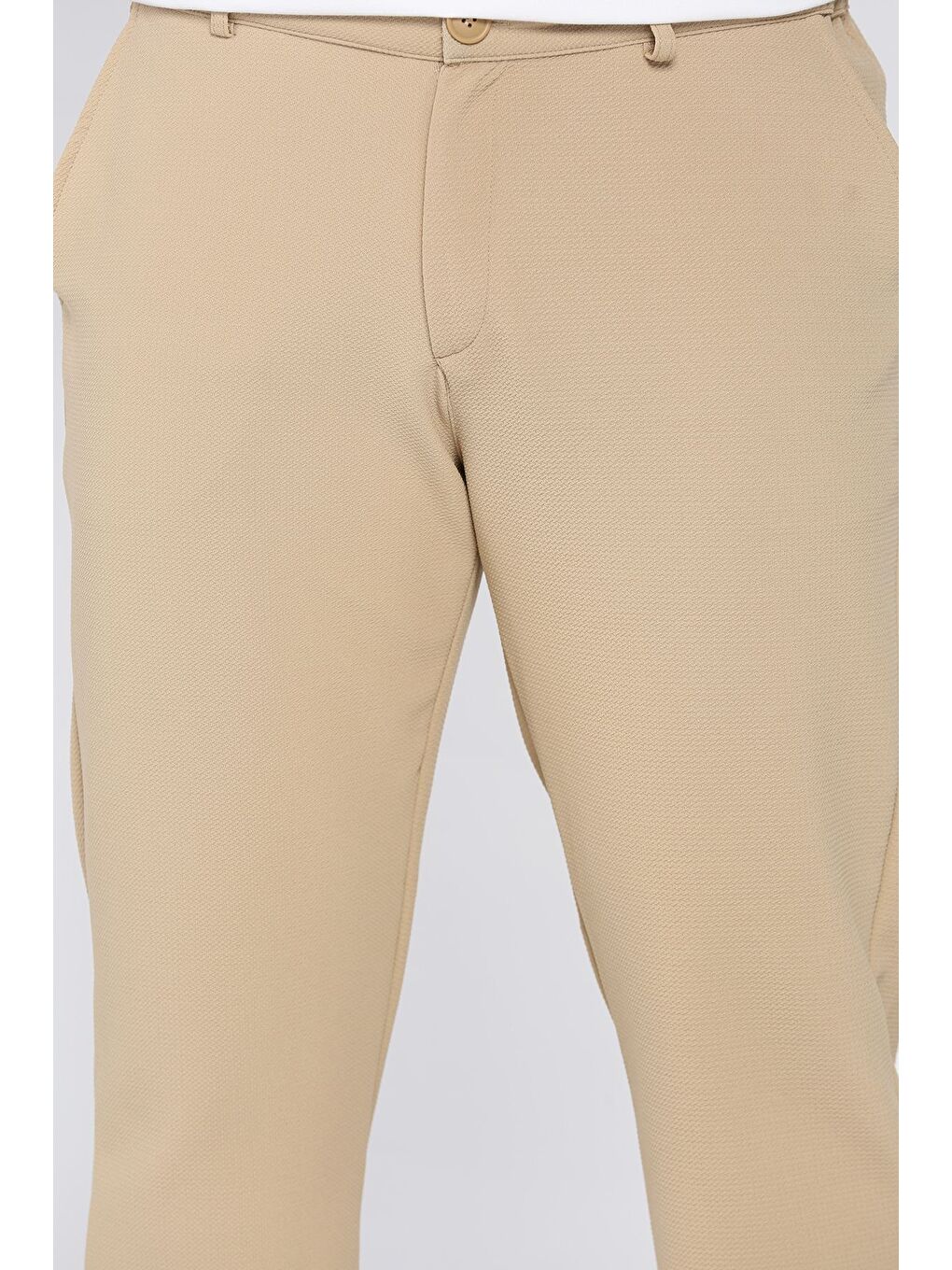 Bej Erkek Bel Lastikli Jogger Pantolon-3