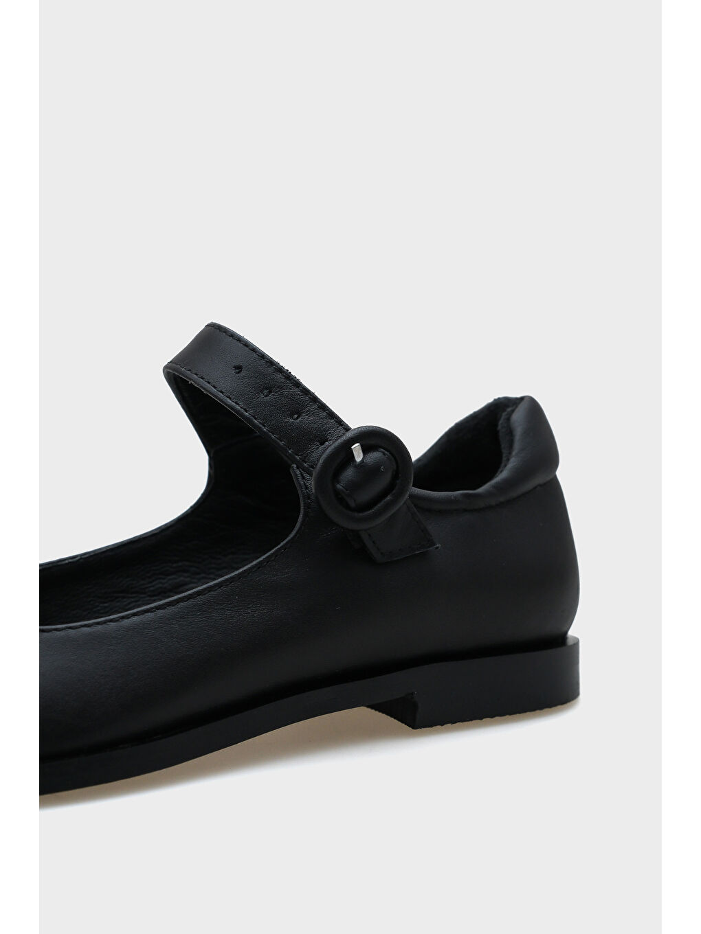 Siyah Beth Hakiki Deri Mary Jane Kadın Ayakkabı-3