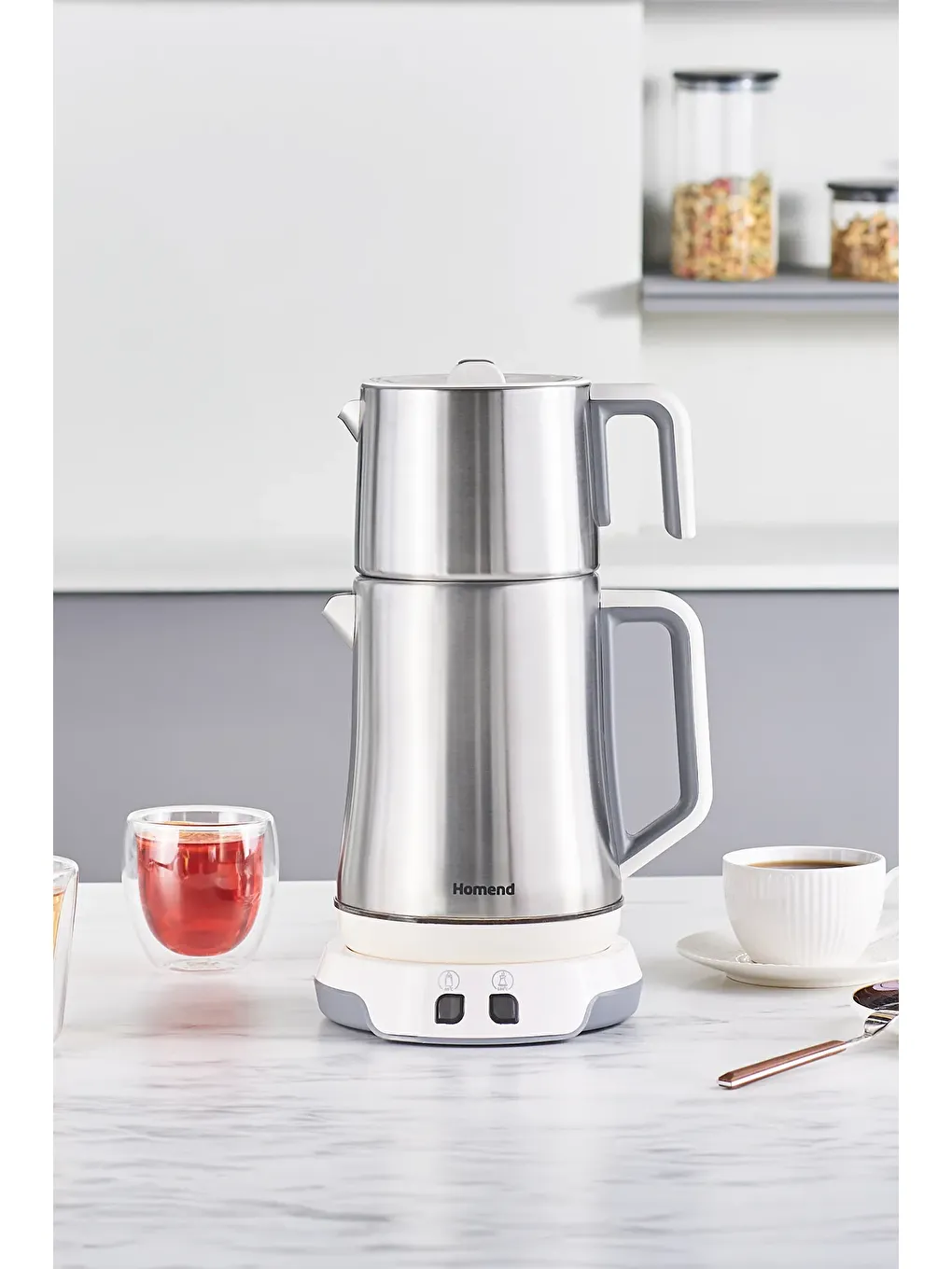 Royaltea Elegant 1775H Konuşan Çay Makinesi Inox Beyaz