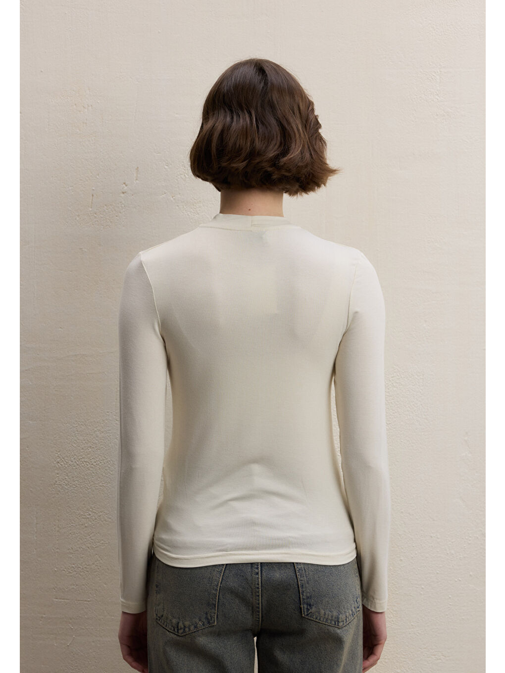 Kahverengi Uzun Kol Bambu Body İnci-2