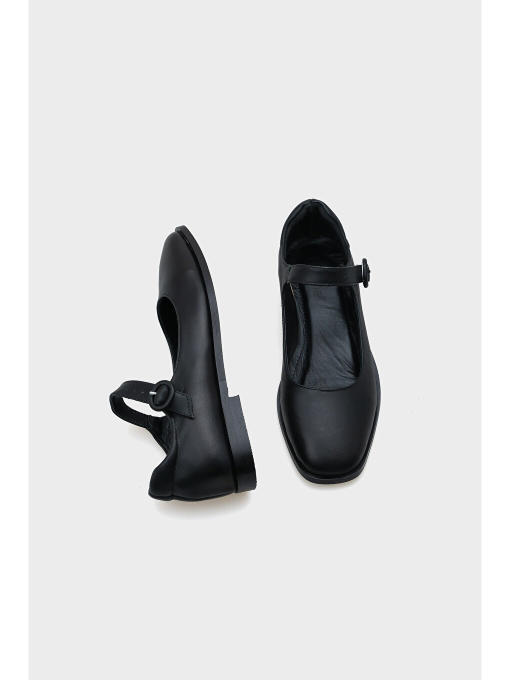 Siyah Beth Hakiki Deri Mary Jane Kadın Ayakkabı-4