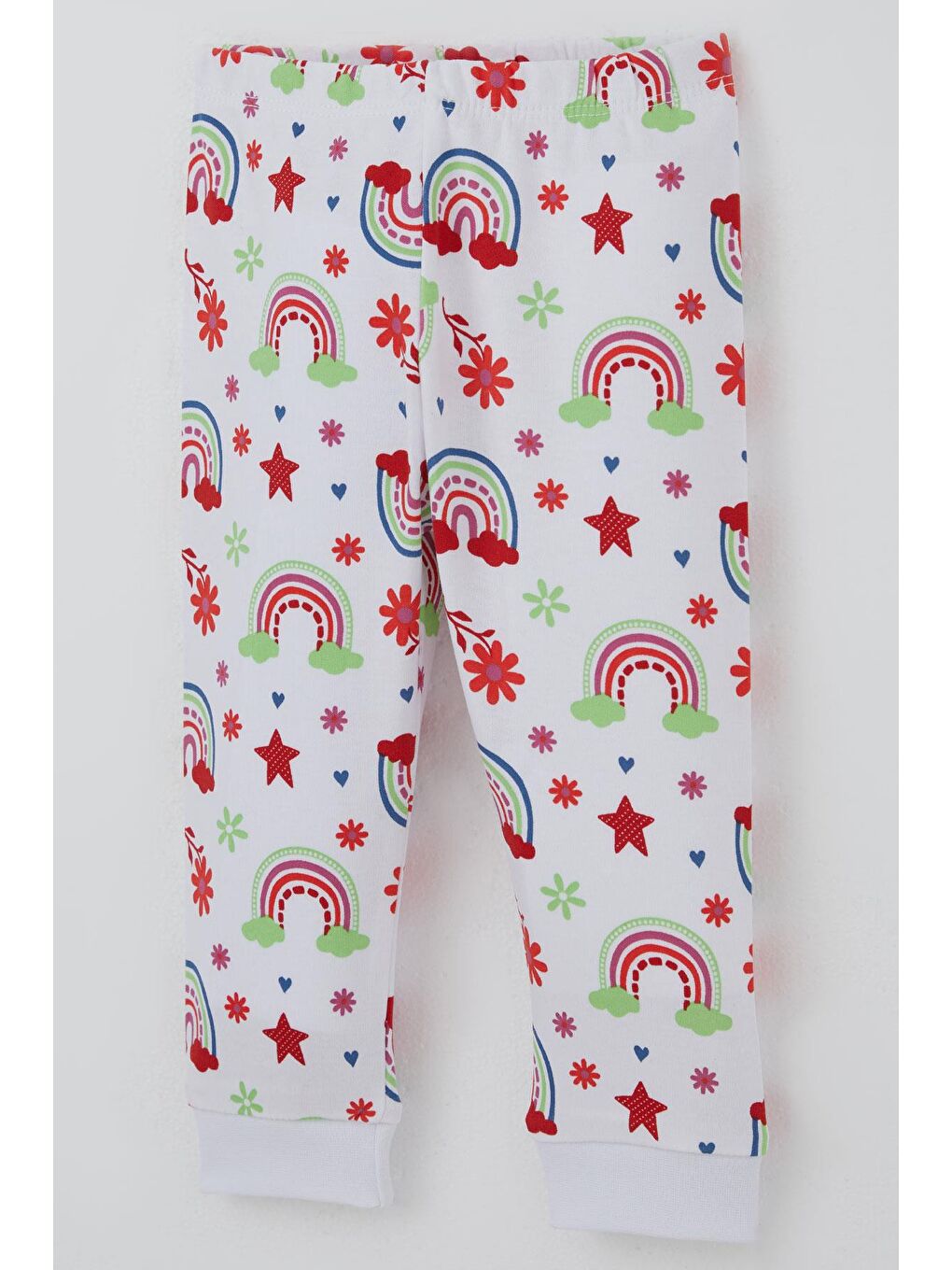 Kız Bebek Pijama Takımı Masalı Çiçek Desenli Beyaz (4 Ay-1 Yaş)-6