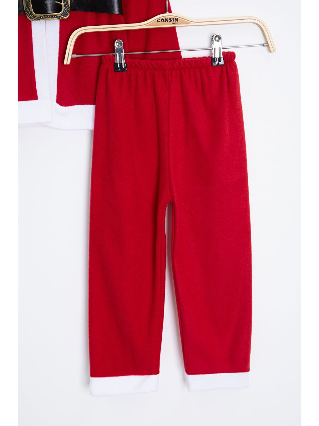 Kırmızı Erkek Çocuk Kemerli Şapkalı Yılbaşı Temalı Takım 23325-3