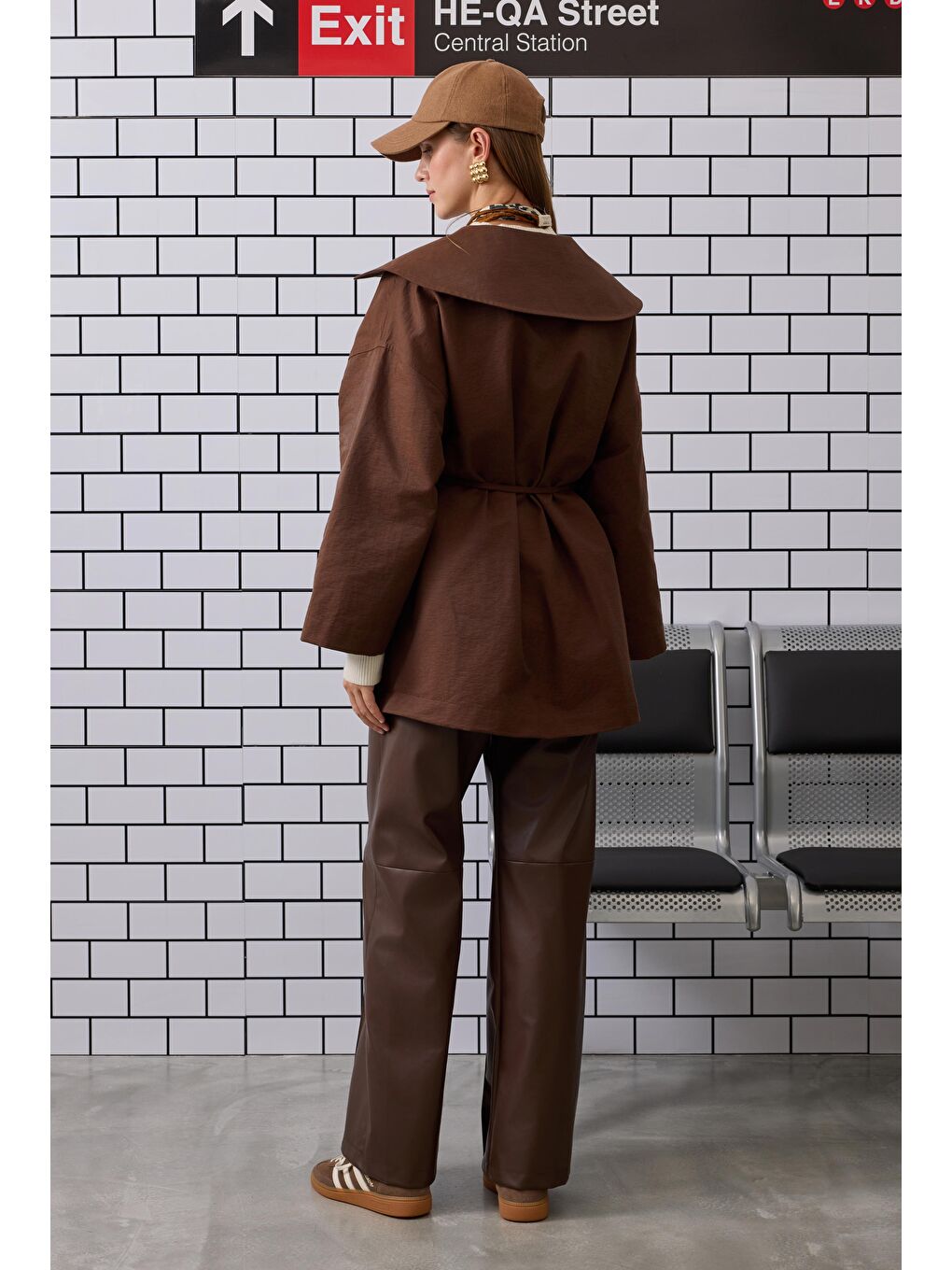 Kahverengi Kimono Ceket Kahve-2