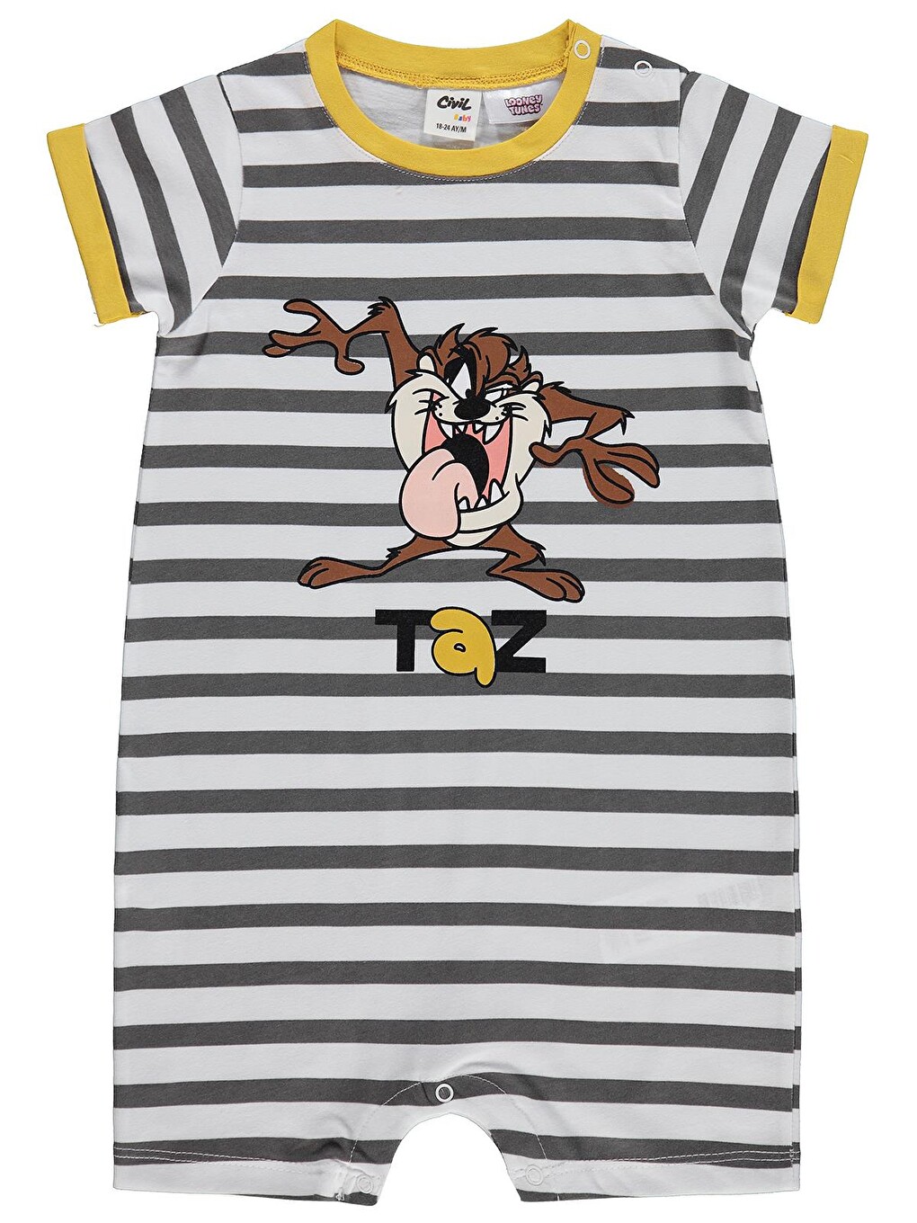 Baby Taz Baskılı 6-18 Ay Tulum - Beyaz
