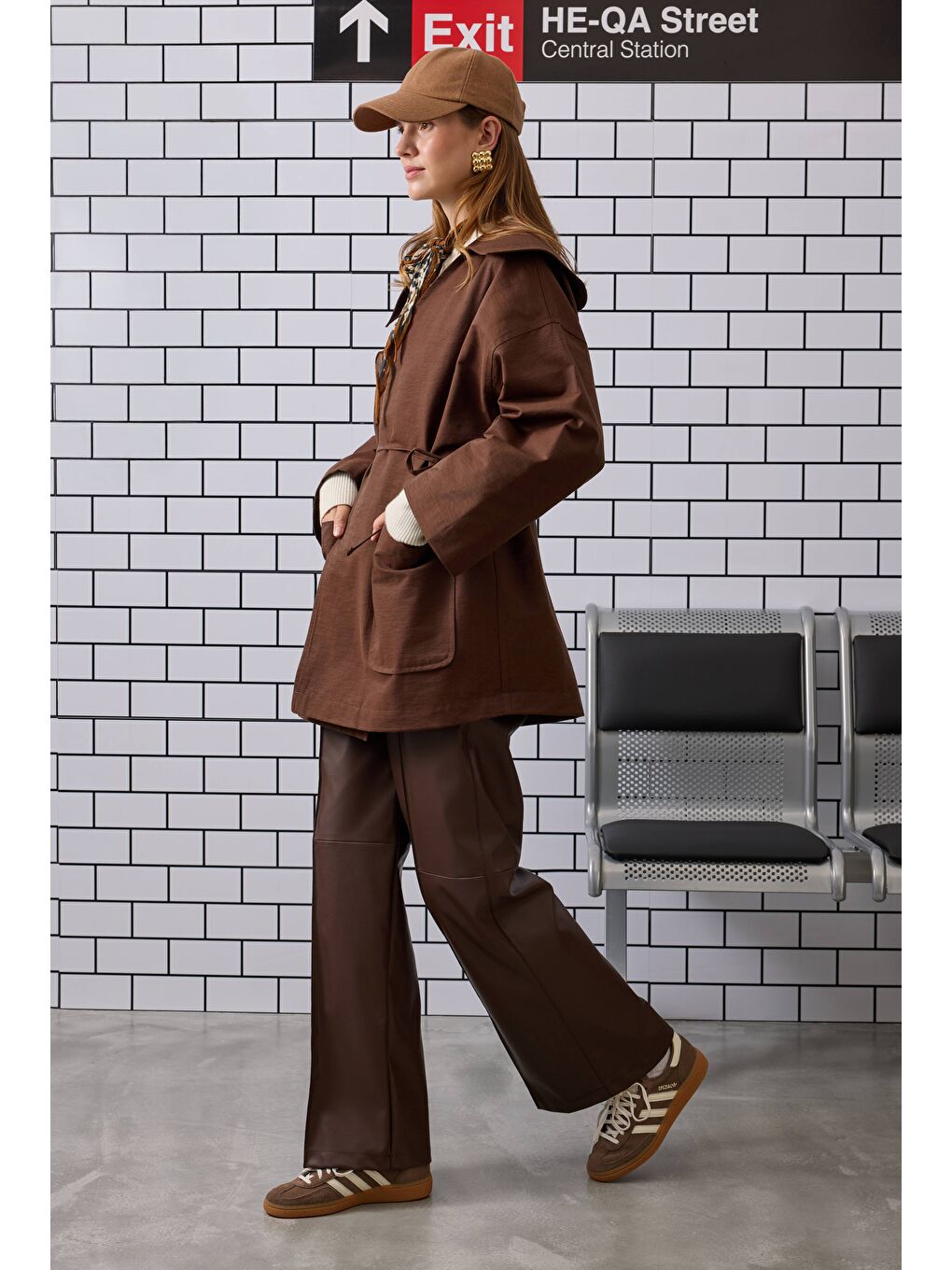 Kahverengi Kimono Ceket Kahve-3