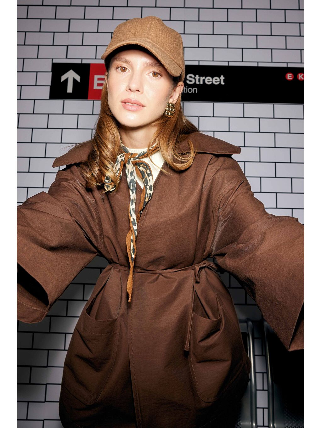 Kahverengi Kimono Ceket Kahve-4