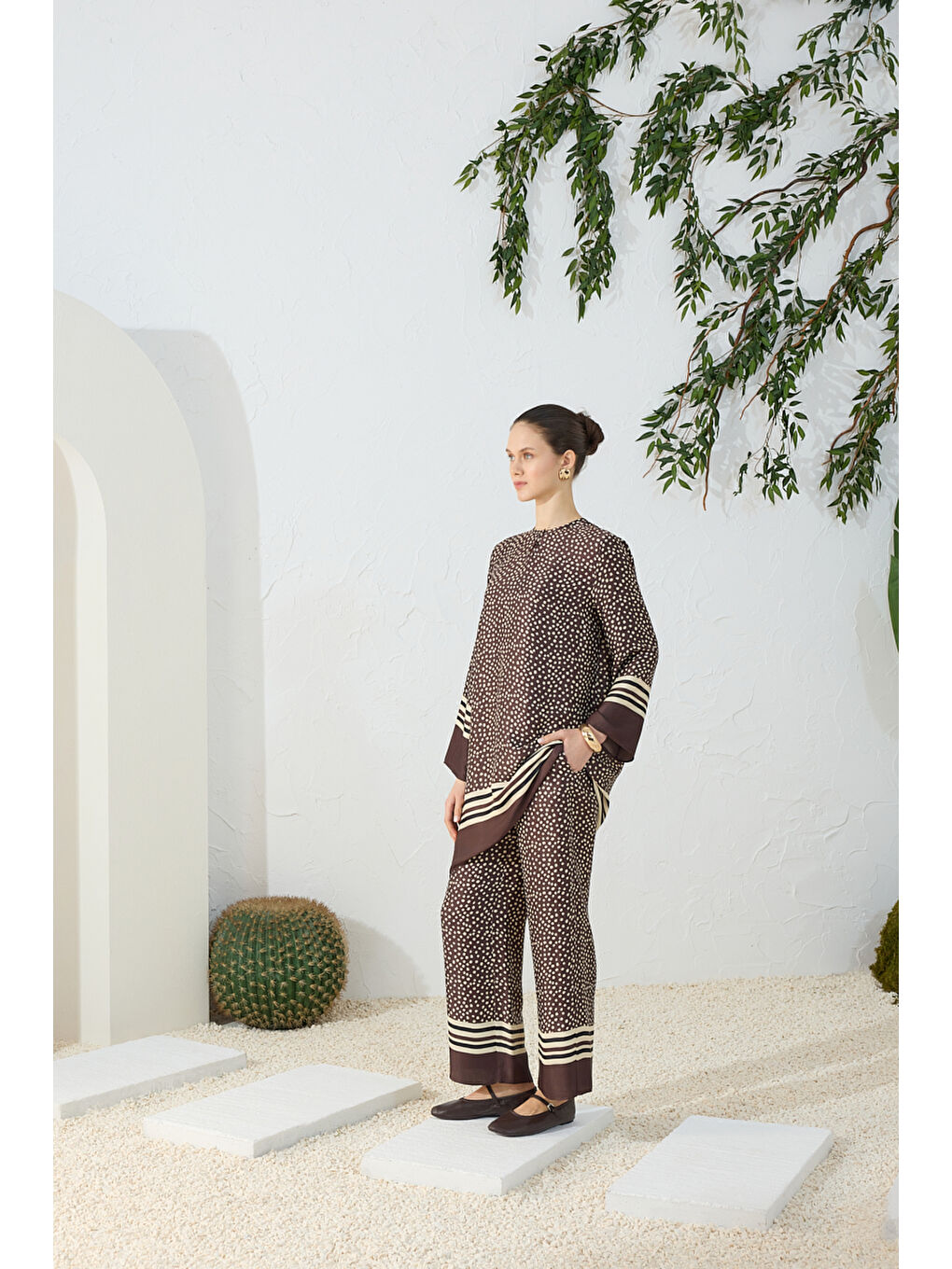 Kahverengi Desenli Pantolon-1