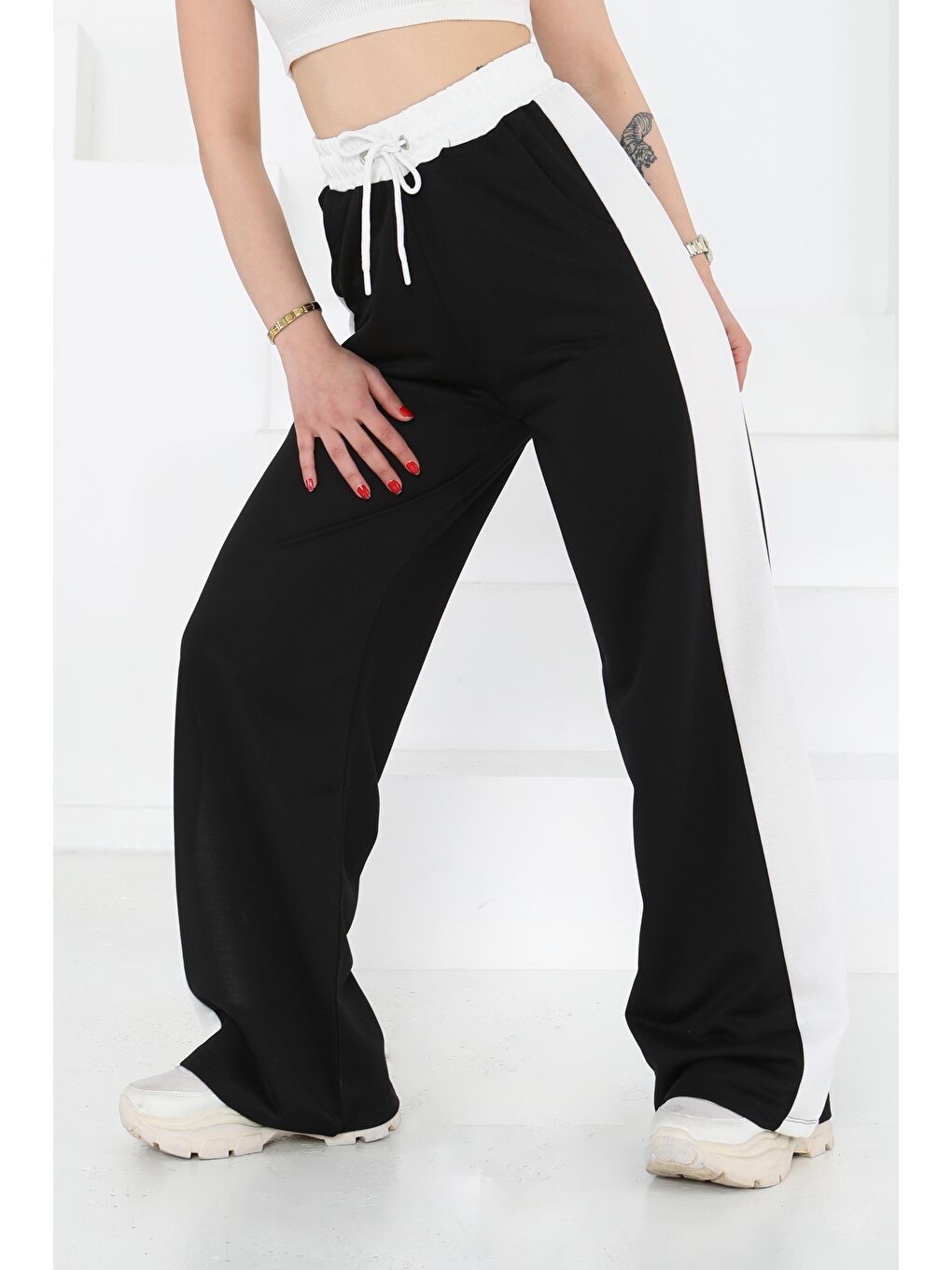 Garnili Bol Pantolon Siyah - 27137-1