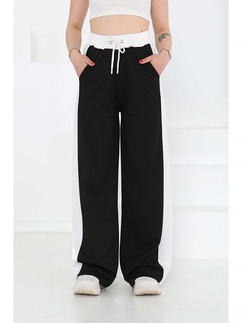 Garnili Bol Pantolon Siyah - 27137-3