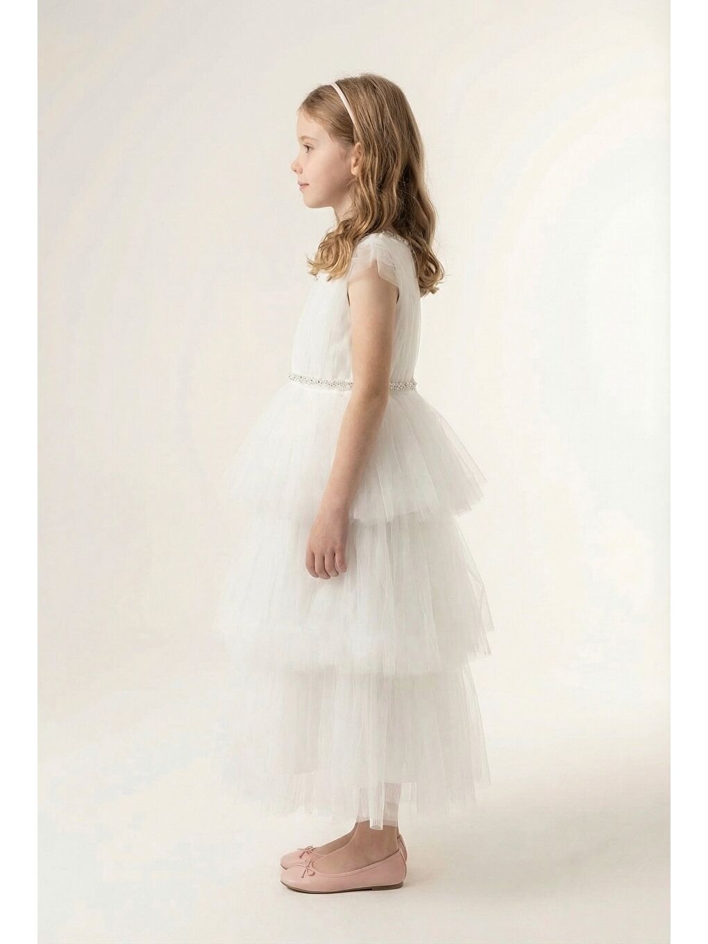 Ekru Kız Çocuk Abiye-1