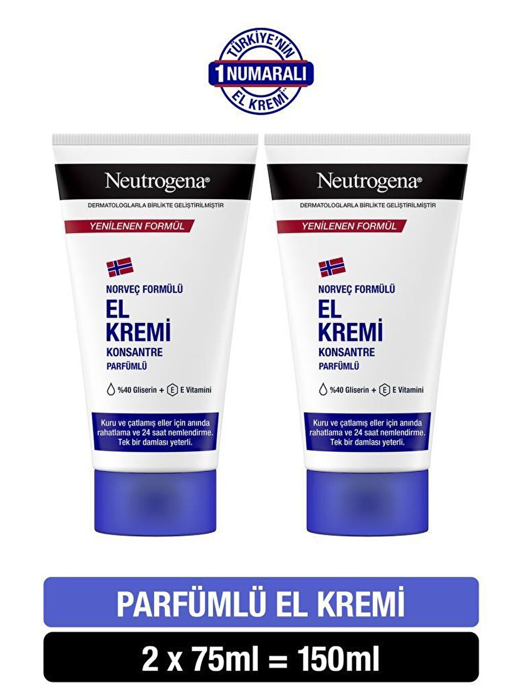 Neutrogena Renksiz Norveç Formülü El Kremi Parfümlü 75 Ml X 2 Adet