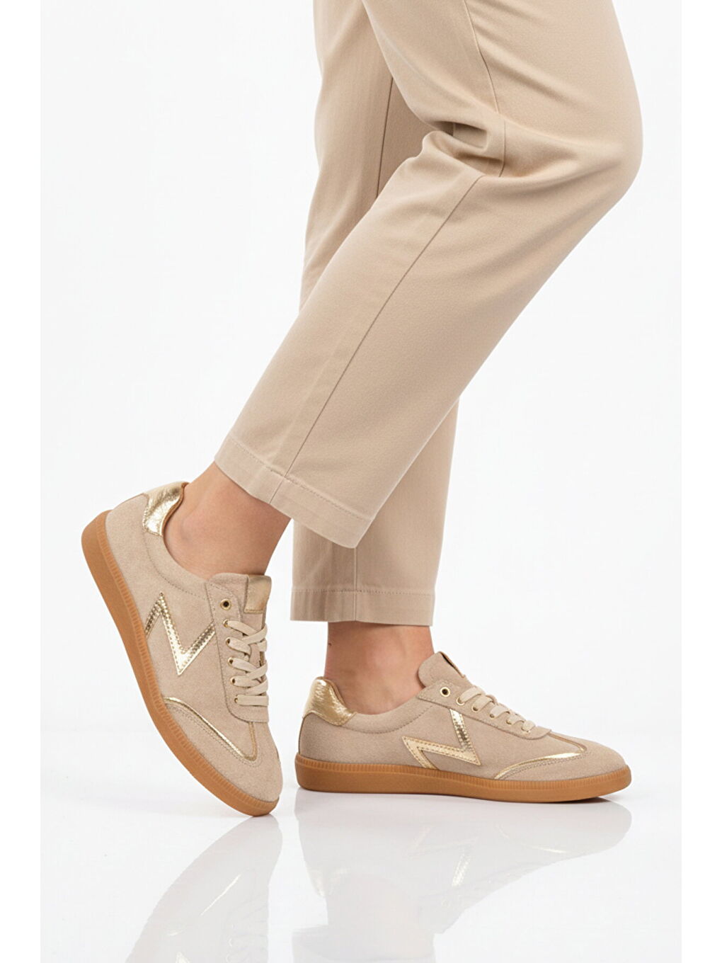 Bej Taş Hakiki Deri Kadın Casual Ayakkabı 2609902Y Z-2