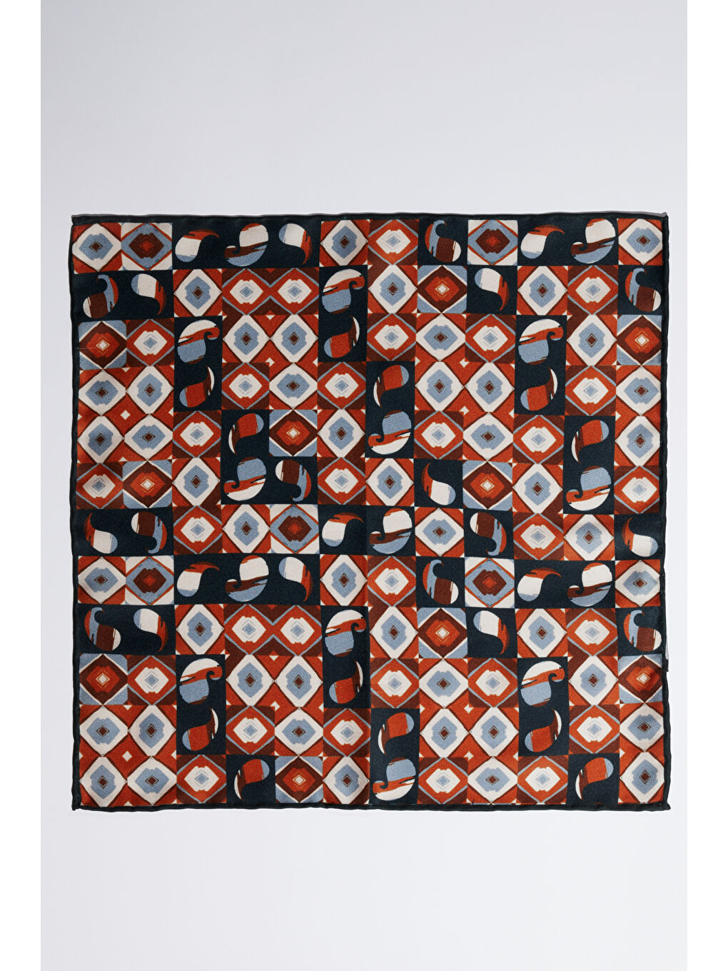 Erkek Lacivert-Bordo Desenli Mendil-1